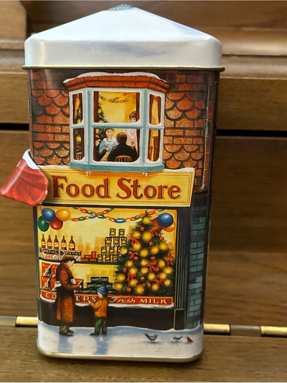 Vintage 1995 Silver Crane Company Quality Goods Collectible Holiday Winter Tin